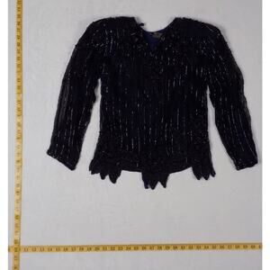 Vintage VTG Mark & John Sequin Bead Like New Blouse S Small India‎